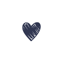 Herz in dunklem Blau mit gestreifter Textur.