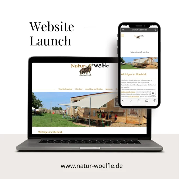 Laptop und Smartphone zeigen die neue Webseite von natur-wildlife.de.